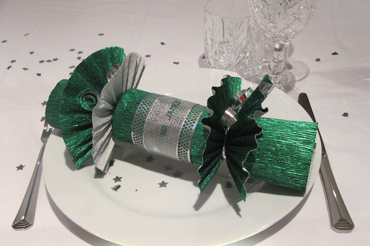 green foil christmas cracker 